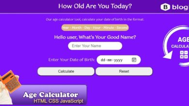 How to create Age calculator Using HTML CSS Javascript