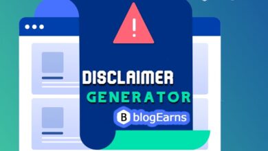 Disclaimer generator for blogs and websites@blogearns.com