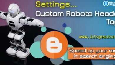 Setup custom robots header tags in blogger