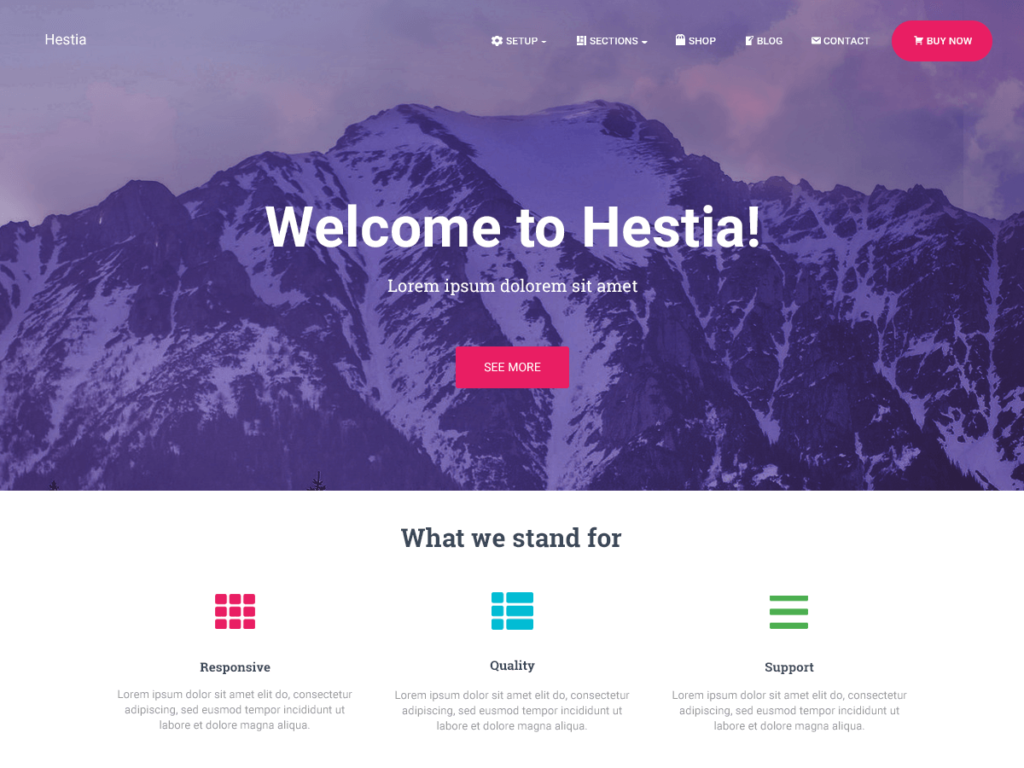 Hestia - WordPress theme for free
