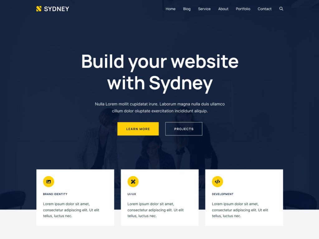 Sydney - WordPress theme for free
