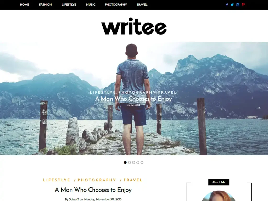 Writee - WordPress Theme for Free