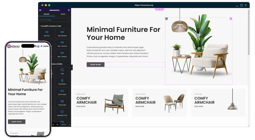 OceanWP theme responsive design