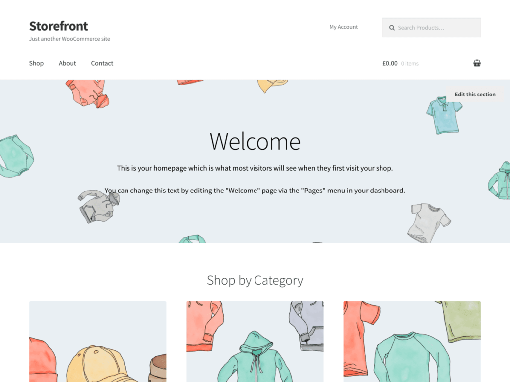 Storefront - WordPress theme for free
