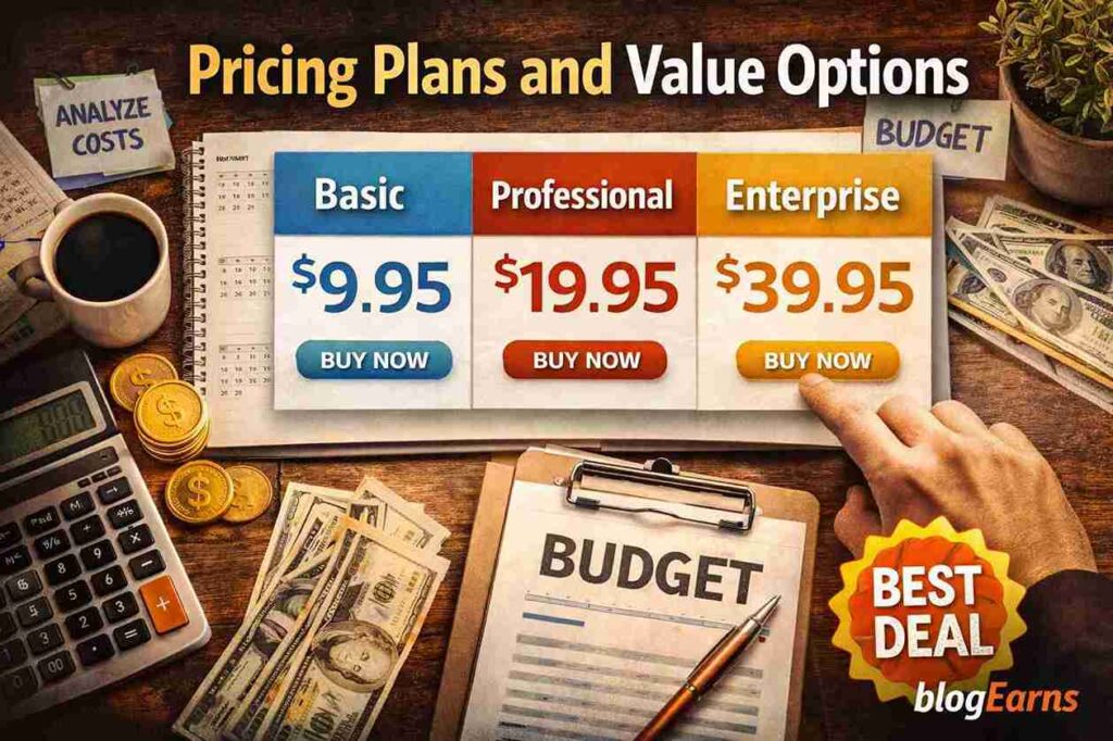 Pricing plans and value options