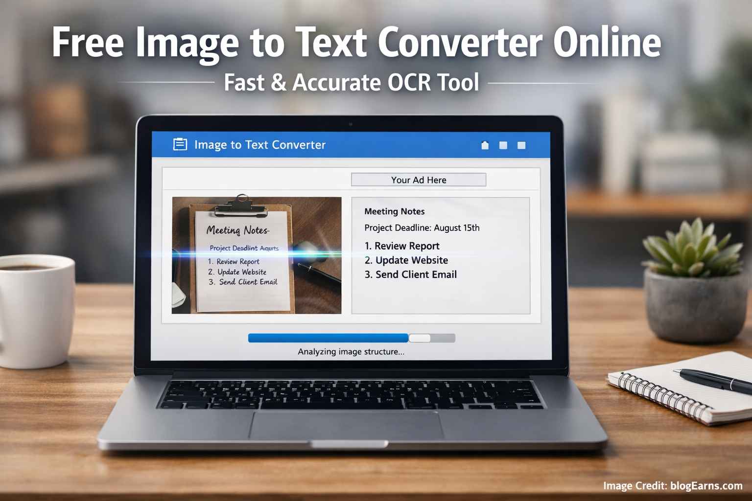 Image to Text converter tool - supports jpg, jpeg, png