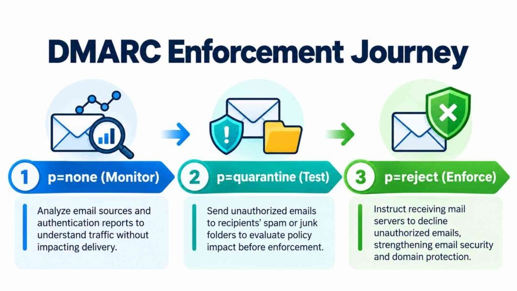 Monitor DMARC Reports and Move Safely Toward Enforcement